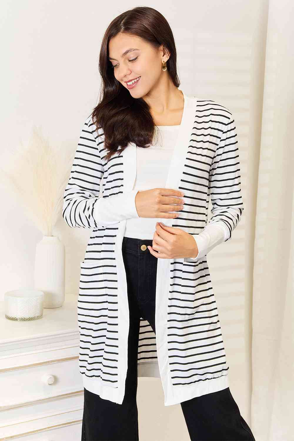 Striped Long Cardigan