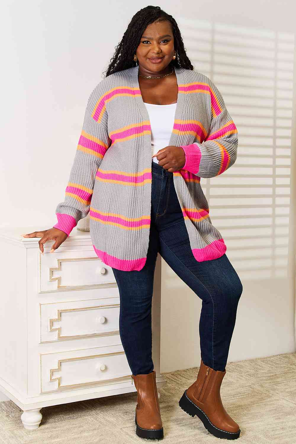 Pretty in Pink Stripe Cardigan