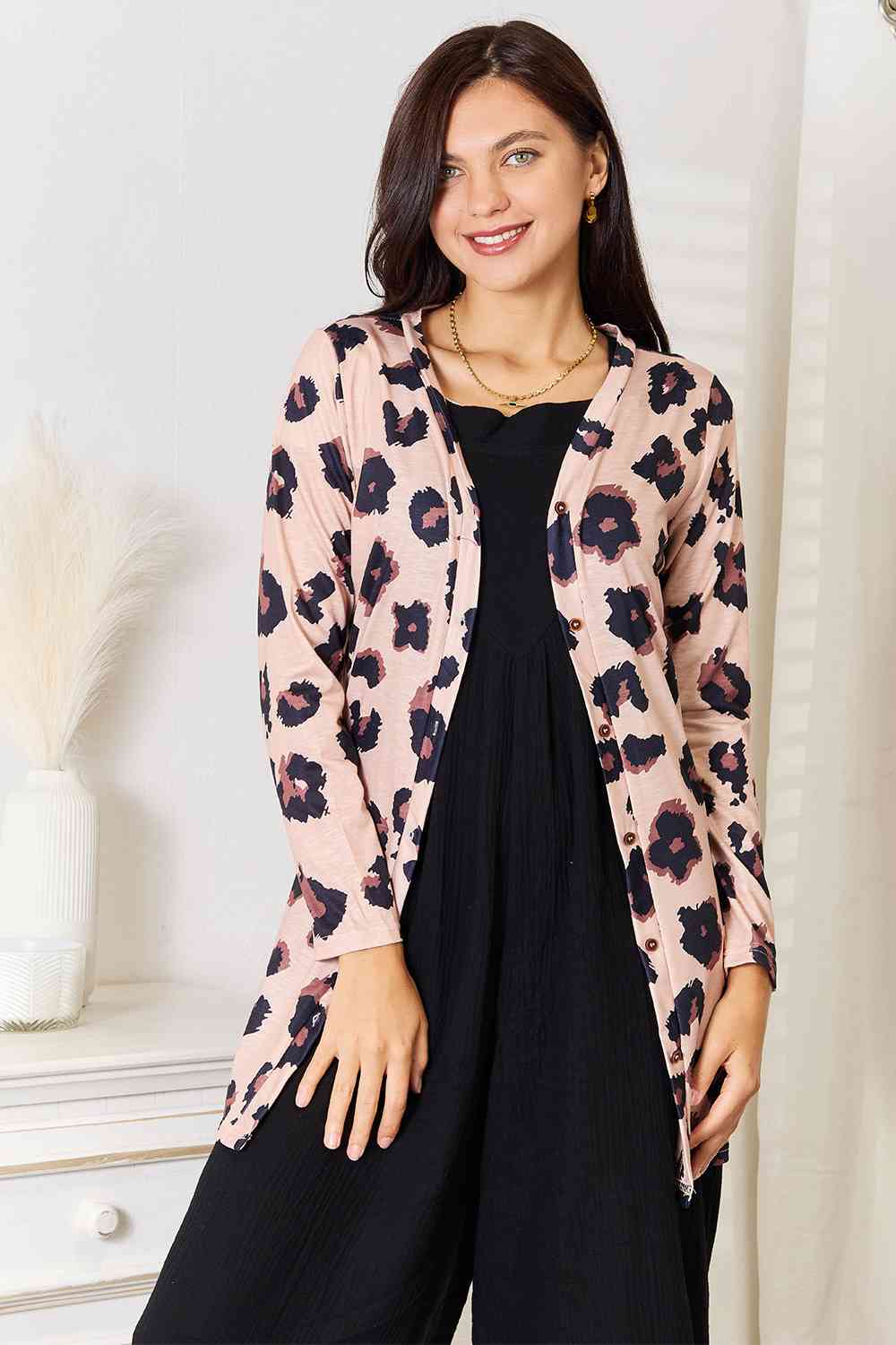 Leopard Front Longline Cardigan