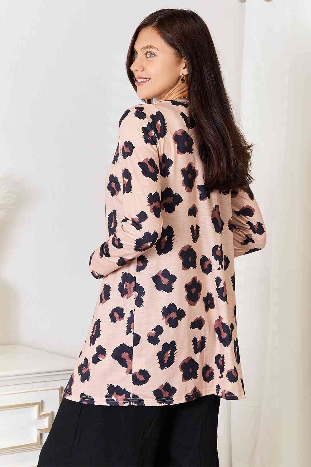 Leopard Front Longline Cardigan