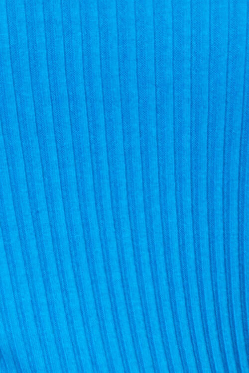 Blue Teal Sweetheart Neck Knit Top