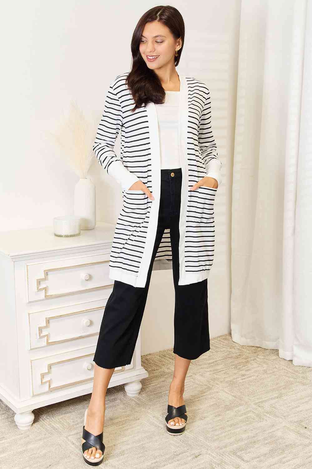 Striped Long Cardigan