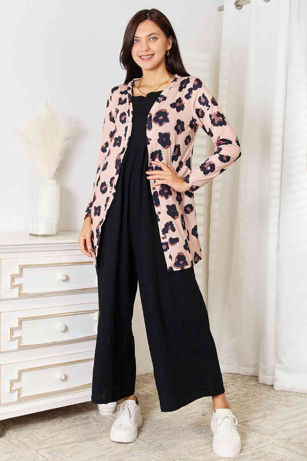 Leopard Front Longline Cardigan