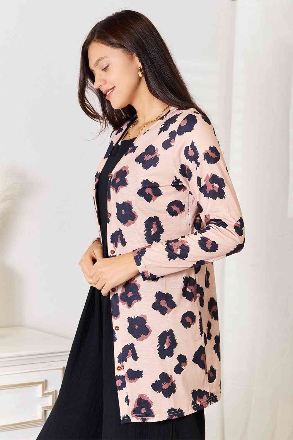 Leopard Front Longline Cardigan