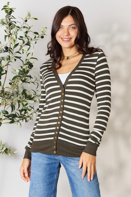 Striped Snap Cardigan