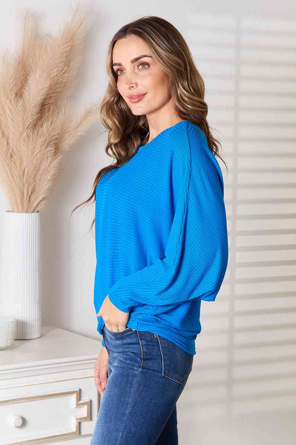 Batwing Blouse in Cobalt Blue