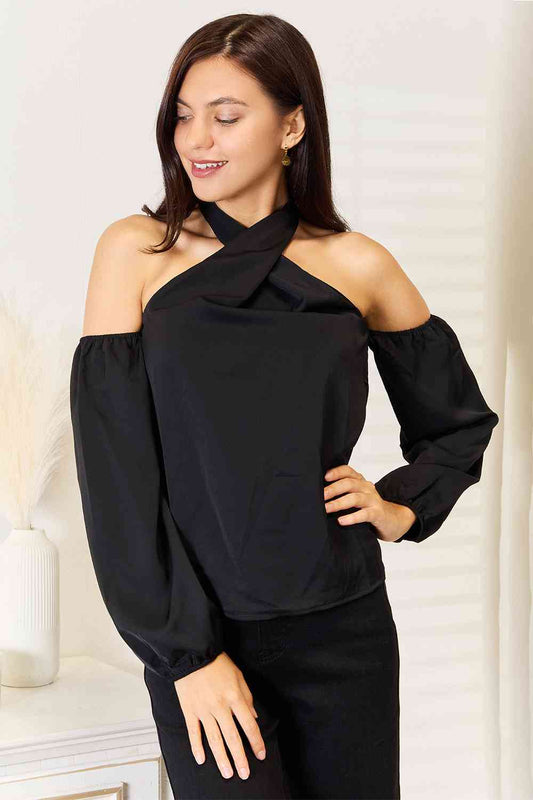 Grecian Cold Shoulder Blouse