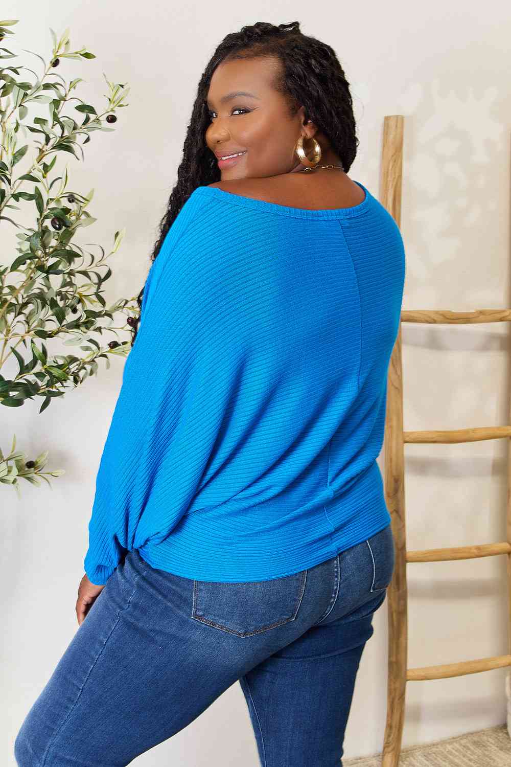 Batwing Blouse in Cobalt Blue