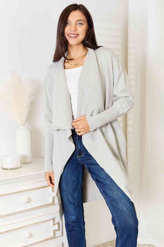 Gray Duster Cardigan with Pockets